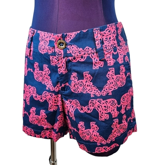 Lilly Pulitzer Callihan Short Colorful Bollywood Elephant Shorts Size 4 Women's - Picture 2 of 11